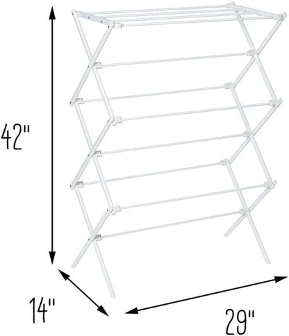 Honey-Can-Do Collapsible Laundry Drying Rack - Portable & Space-Saving Metal Clothes Rack | Ideal for Indoor/Outdoor Use, White