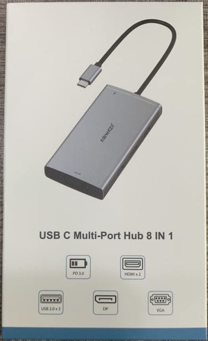 USB C Docking Station Dual Monitor for Dell/HP/Lenovo/Surface Laptop, 14 in 1 Triple Display Hub Multiple Adapter, Dongle with 2 HDMI 4K+VGA+5 Port+100W PD Charger+Ethernet+SD/TF+Audio