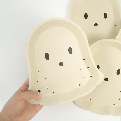 Cheerland Pastel Halloween Paper Plates Cute Ghost Party Decorations Pastelween Disposable Tableware for Spooky Birthday Baby Shower Trick or Treat Classroom Summerween Party Supplies 24pcs