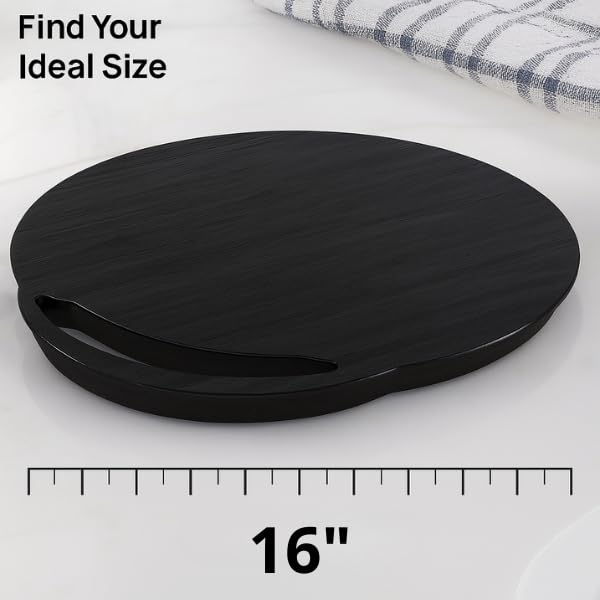Ibyx Elegant Round Sliding Tray for Your Pressure Cooker, Air Fryer & Heavy Kitchen Appliances - Sturdy, Slides Easily from Under The Cabinet (Natural, 13”)