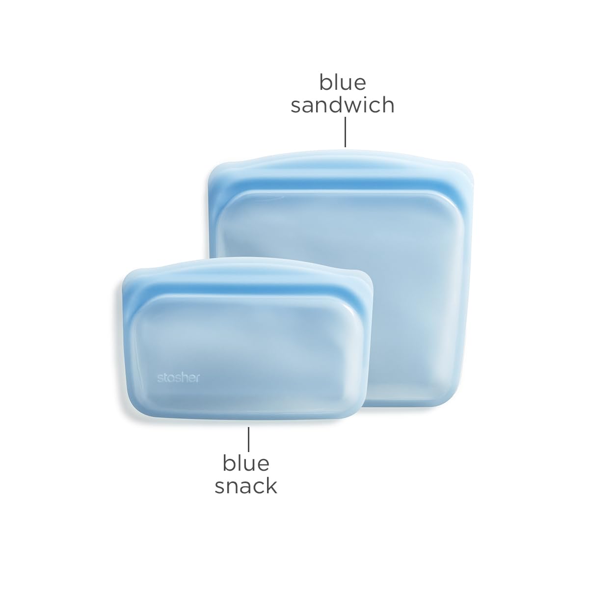 Stasher Premium Silicone Reusable Food Storage Bags, 2-Pack, Clear, Multi-Use Food Storage Bags, Lunch Bag, Travel Containers, BPA Free, Leak-free, Dishwasher-Safe, Eco-friendly