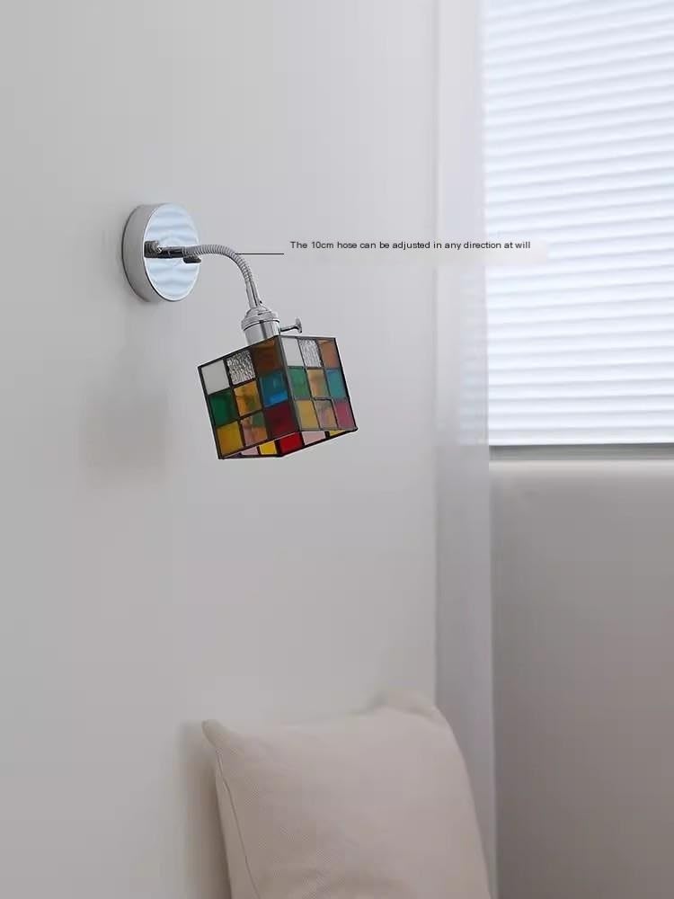BGNSFGFNFG Modern with Switch Flexible Hose Wall Sconce Colored Glass Wall Lamp Adjustable Wall Mount Light for Living Room Bedroom Bedside Wall Light Fixture Chrome