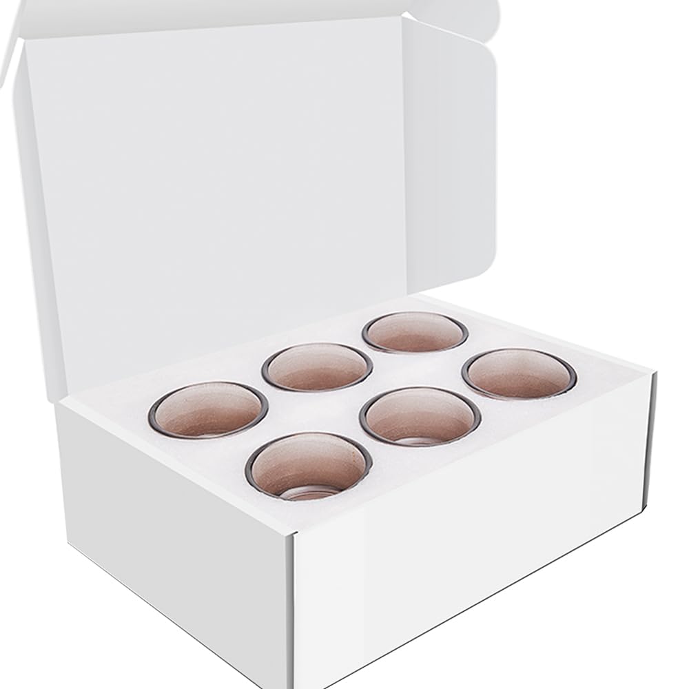 Elivia Grey Tealight Candle Holders - Set of 18, Round Glass Candle Holder, 2" Diameter - CH03 - Tea Grey