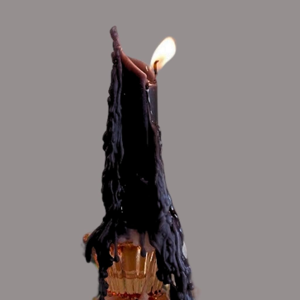 Candlestock Hippie Drippy Drip Candles - Pack of 6 Dripping Tapers - Wine Bottle Melting Candles (Black)