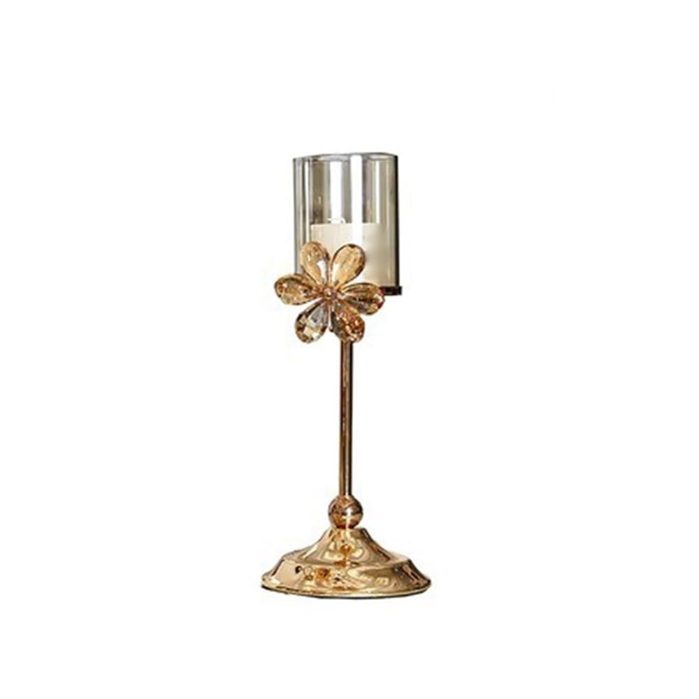 Candle Holders Candle Holders, Wedding Decorations, Metal Crystal Candle Holders, Stand for on Table, Party, Church Decoration Decorative Candle Holder(Small)