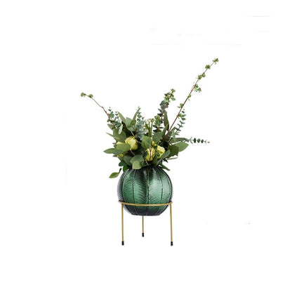 Artificial Bonsai Tree Nordic Light Luxury Simulation Flower Art Decoration Living Room Table Negotiating Table Glass Bottle Fake Flower Decoration Artificial Plant Bonsai Tree(B)
