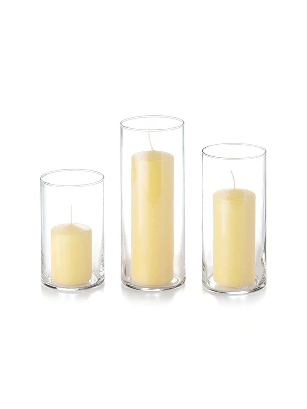yummi Set of 12 Slim Pillars and Cylinder Vases - Buttercup