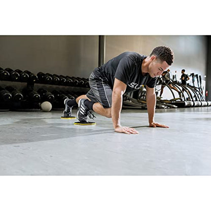 SKLZ Slidez Dual-Sided Exercise Glider Discs for Core Stability Exercises for Hands & Feet, Standard Use,Yellow