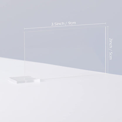 30 Pcs Clear Acrylic Place Cards with Holders, DIY Blank Clear Rectangle Acrylic Name Place Cards, Standing Wedding Guest Names Escort Cards for Wedding Party Dinner Table Setting