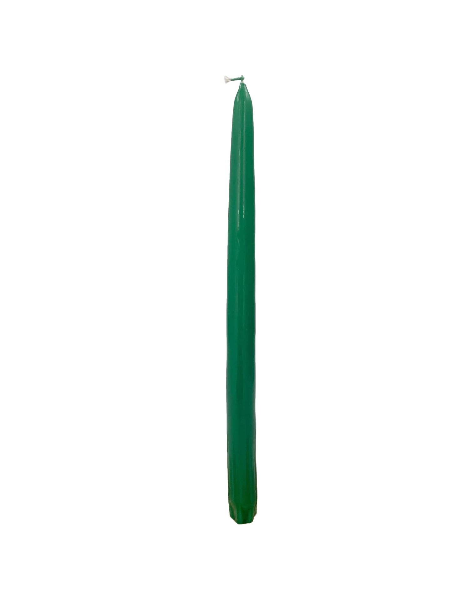 D'light Online Elegant 12" Unscented Holiday Green Taper Candles Premium Quality Candles Hand-Dipped, Dripless Tapered Candles and Smokeless - Set of 12 Individually Wrapped (12 Inch, Holiday Green