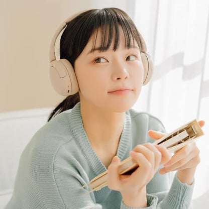 Sony WH-CH520 Best Wireless Bluetooth On-Ear Headphones with Microphone for Calls and Voice Control, Up to 50 Hours Battery Life with Quick Charge Function, Includes USB-C Charging Cable - Beige