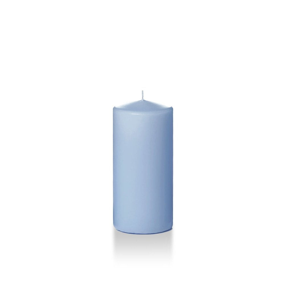 yummi Case of 12 3" x 6" Periwinkle Blue Round Pillar Candles
