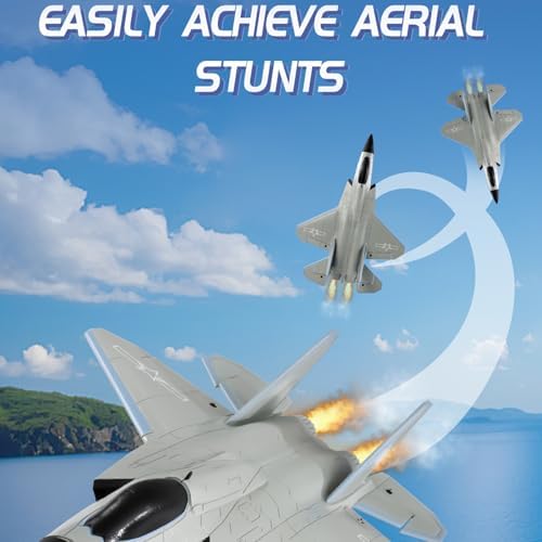 FX9631 RC Plane 2.4GHz 4CH Brushless Remote Control Airplane 3D 6G Mode Built in Six Axis Gyroscope Aerobatics Culvert Plane Simulated Stealth Fighter Toy Gift for Teens Adults