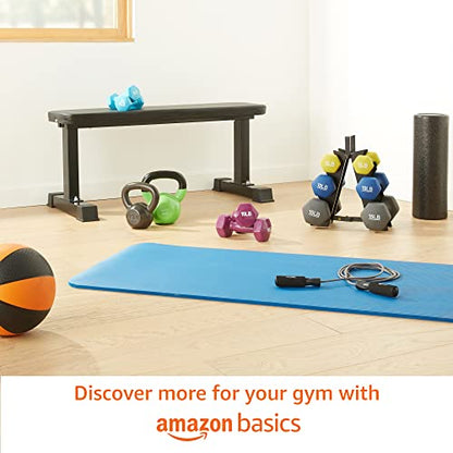 Amazon Basics Neoprene Dumbbell Hand Weights, 7 Pounds, Pair, Light Grey