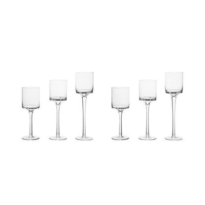 2 Sets (6 Pcs) Candlestick & Tealight Candle Holders Tall High Elegant Clear Glass Tealight Holder Suitable for Candles Under 6cm (2.36") in Diameter Fit Home Party Wedding Table Centerpiece Decor