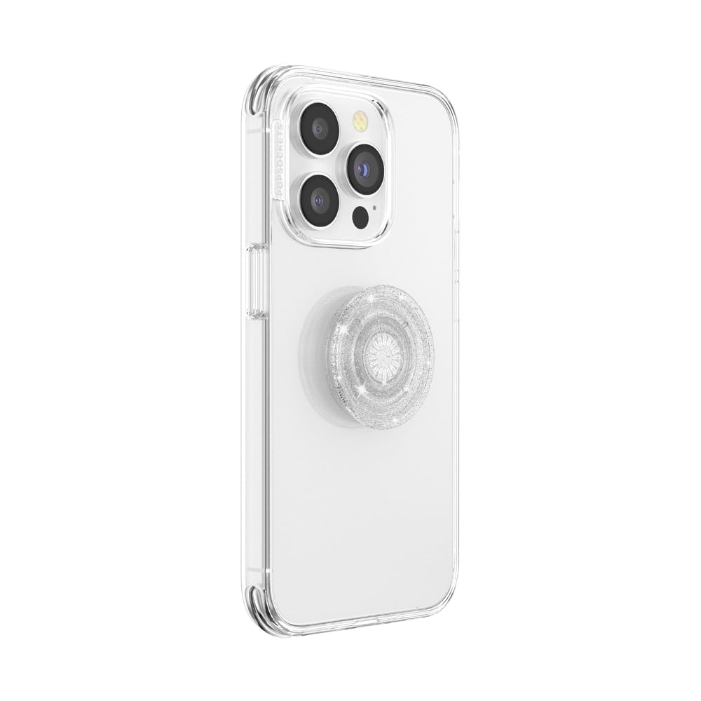 PopSockets Phone Grip for MagSafe with Kickstand, Magnetic Stand, Swappable Top, Secure Hold for iPhone MagSafe Cases, Phone & Tablet Grip - Clear