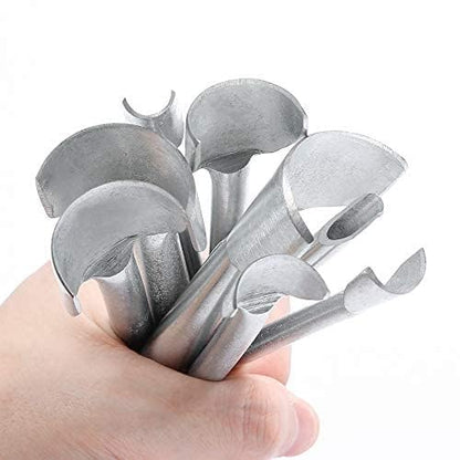 Caydo 8 Pieces Leather Tools Craft Half-Round Cutter Punch for Crafting Strap Belt, Wallet and Bag, 5-40 mm