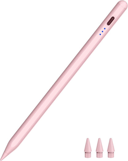 Pen for iPad 2018-2025, HATOKU 15 Mins Fast Charging Pencil 1st Gen with Tilt & Palm Rejection Compatible with iPad Air 3/4/5/M2/M3, iPad mini 5/6/7, iPad 6/7/8/9/10/11, iPad Pro 11"/12.9"/M4 (Pink)