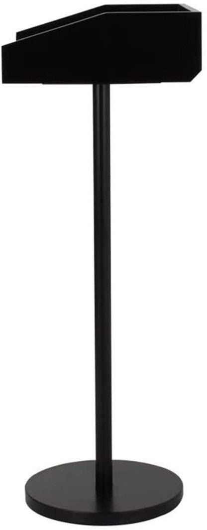 Lectern Podium Stand, Hotel Restaurant Entrance Podium Welcome Table Speaking Stage Master of Ceremonies Ideal for Sermons and Presentations Black