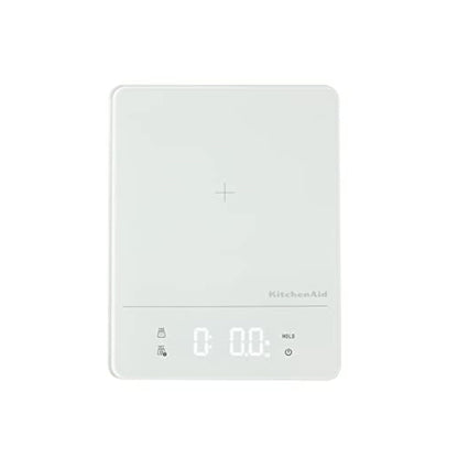KitchenAid KQ913 Digital Waterproof (IPx7) Kitchen and Food Scale, LED readout, 11 Pound Max Capacity, White