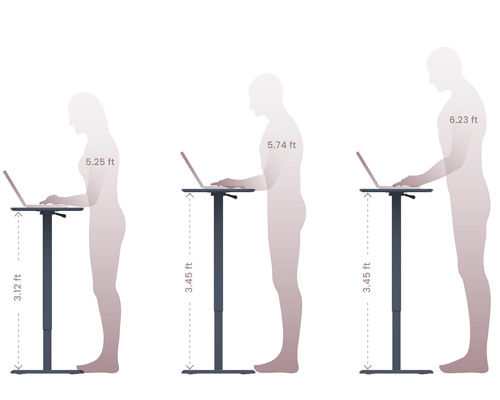 TopJob ANYDESK FOLD Mobile Standing Desk, Portable with Lockable Wheels, Foldable Stand Desk, Rolling Computer Workstations, Used for Home, Couch Side Table, Bedside Table in Bed Room Kitchen