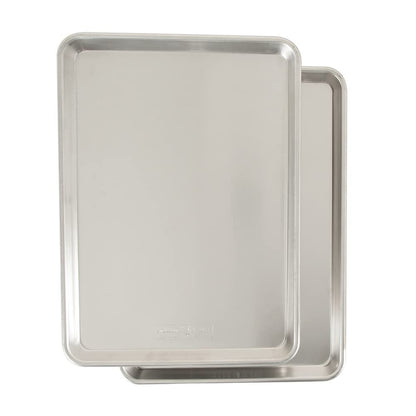 Nordic Ware Naturals Half Sheet - USA Made Aluminum Commercial Quality Sheet Pan for Baking or Roasting, Encapsulated Galvanized Steel Rim Prevents Warping, 2-Pack