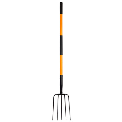 VNIMTI Pitch Fork for Gardening, 5 Tine Pitchfork Heavy Duty with Fiberglass Handle, 58 Inches