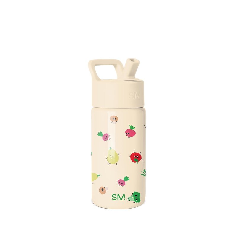 Simple Modern Kids Summit Water Bottle with Straw Lid | 14oz Stainless Steel Cup Insulated Tumbler for Toddlers, Girls, Boys, School | Veggie Garden