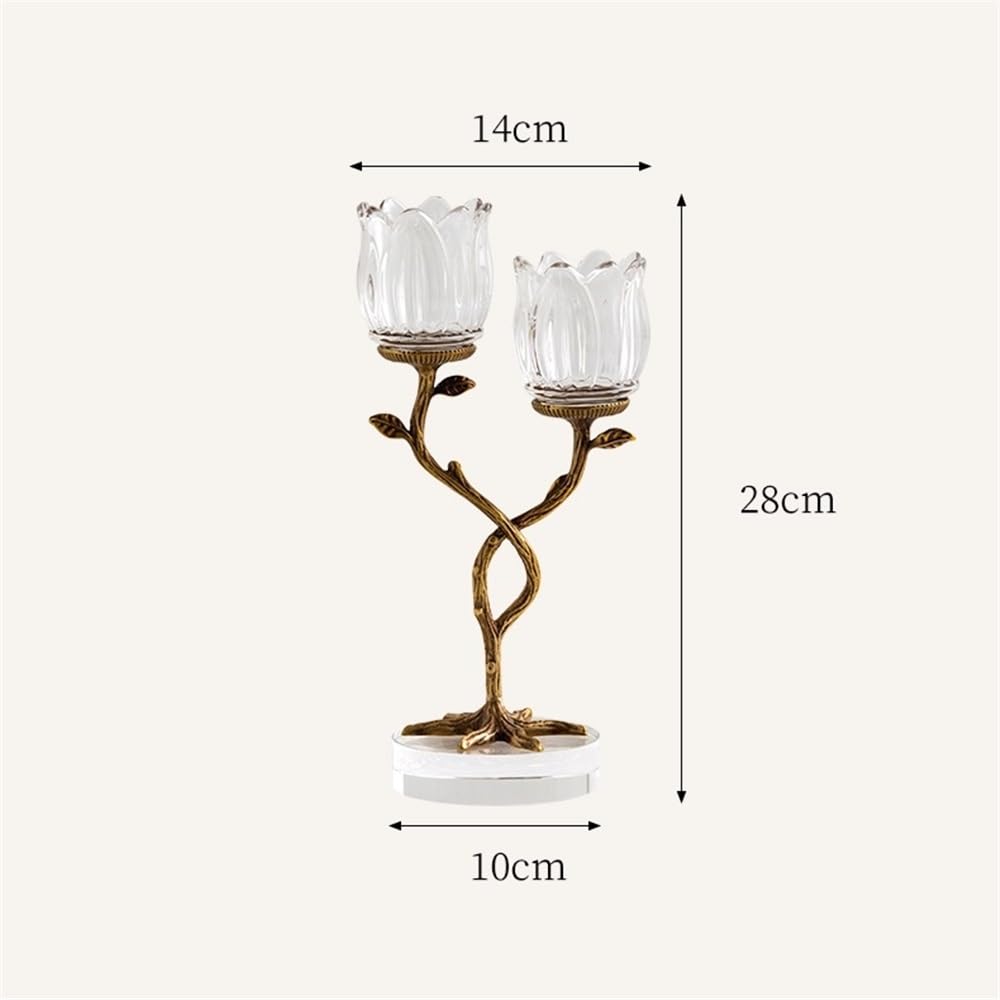 Candlesticks Light luxury creative home brass crystal glass candle holder entrance table advanced ornaments aromatherapy candle holder Decorative candle holder