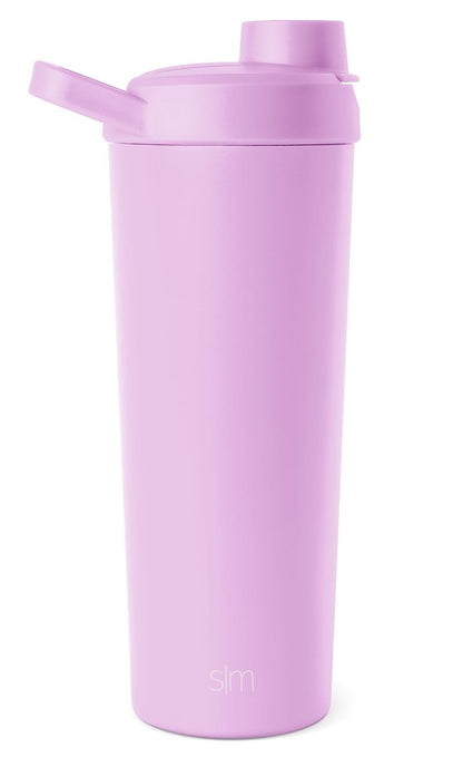 Simple Modern Stainless Steel Shaker Bottle with Ball 24oz | Metal Insulated Cup for Protein Mixes, Shakes and Pre Workout | Rally Collection | Electric Lavender
