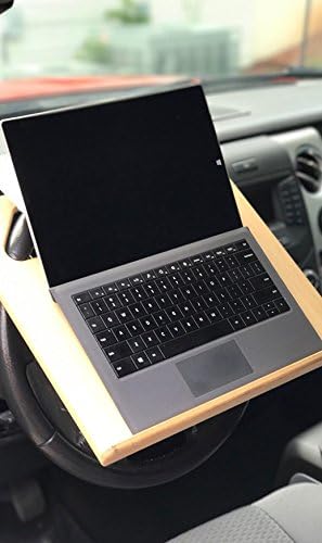 Notebook Size (15 1/4" x 13 3/4") Motor Vehicle Desk - SUV & Car Writing Surface, Steering Wheel Laptop Computer Station - Tablet Table - Minivan Desk, Automobile Lunch Tray