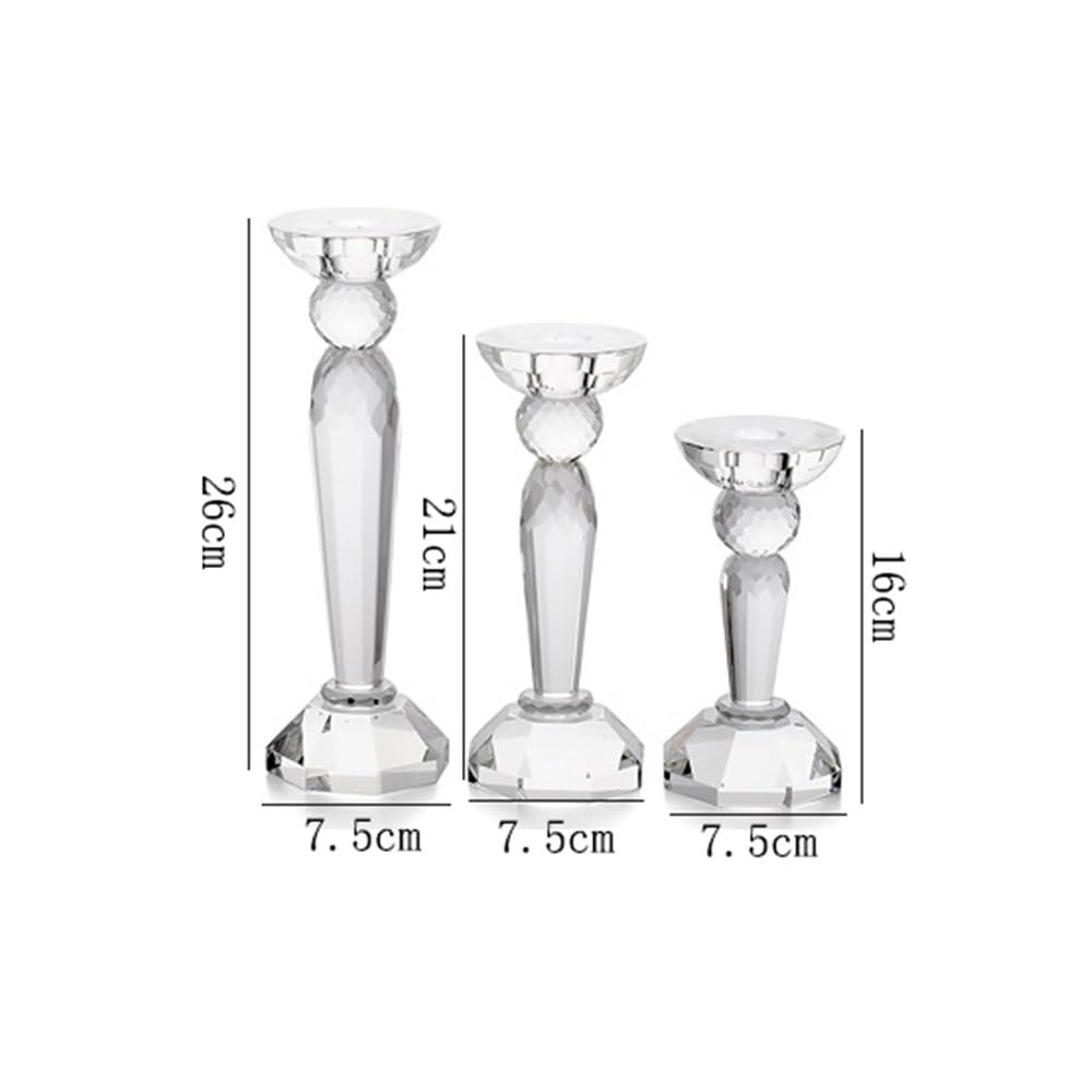 Candlestick Holders Creative Crystal Candlestick Elegant Candle Holder Centerpiece for Wedding, Church, Halloween, Dining, Home Decor Candle Holders(Large)
