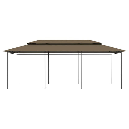 Taupe Gazebo, 236.2x106.3 Inch Outdoor Canopy Tent with Tubular Steel Frame, UV Resistant Polyester Fabric, Foldable Patio Shelter for Garden, Beach, BBQ Lawn Structures