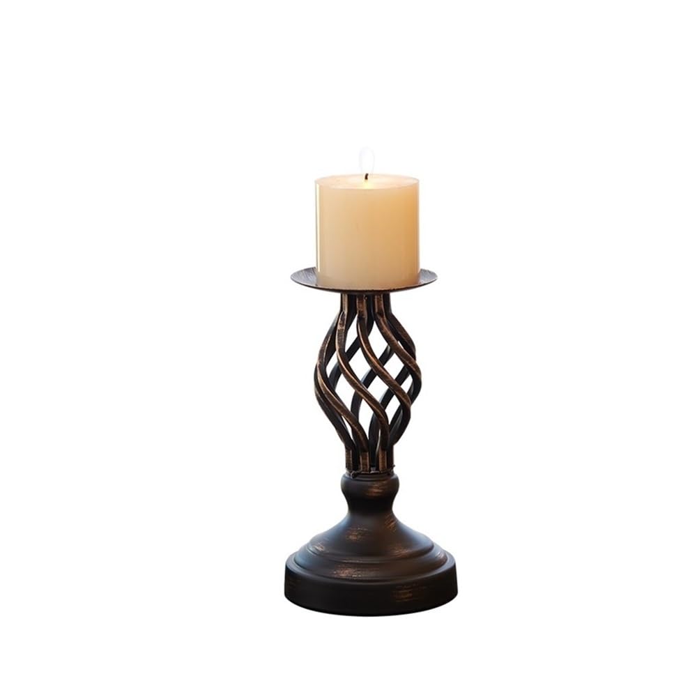 Candlestick Holders Vintage Candlestick Ornaments Candlelight Dinner Table Candle Holder for Wedding, Church, Halloween Candle Holders(Small)