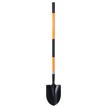 VNIMTI Heavy Duty Gardening Shovel, 56 Inch Round Blade with Fiberglass Handle (Orange)