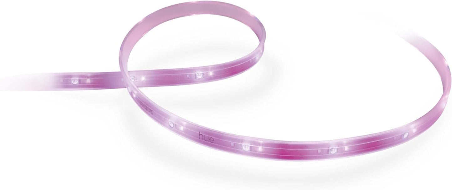 Philips Hue Indoor 6-Foot Smart LED Light Strip Plus Base Kit - Color-Changing Single Color Effect - 1 Pack - Control with Hue App - Works with Alexa, Google Assistant and Apple HomeKit