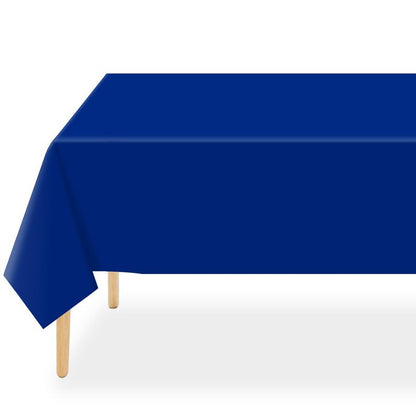QIKSION Royal Blue Plastic Table Cloth Disposable 2 Pack, 54 x 108 Inch Tablecloths for Party, Graduation, Patriotic, Veterans Day Decorations, Dark Blue Rectangle Table Cover