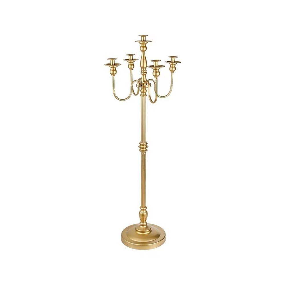 cfycfy987 Candelabra Retro Floor-Standing Tall Candlestick Wedding Arrangement Metal Five-Head Candle Holder Candle Sticks Holder(Large)