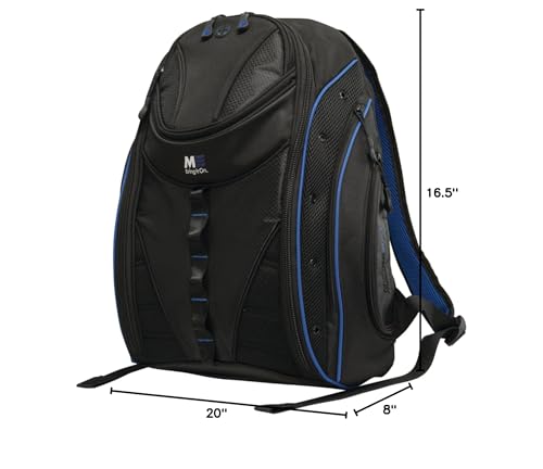 Mobile Edge Express 2.0 Laptop Backpack for Men and Women, Compatible with PC and Mac Laptops 16-17 Inch, Travel Work Business Computer Bag, MEBPE32, Black with Royal Blue Trim