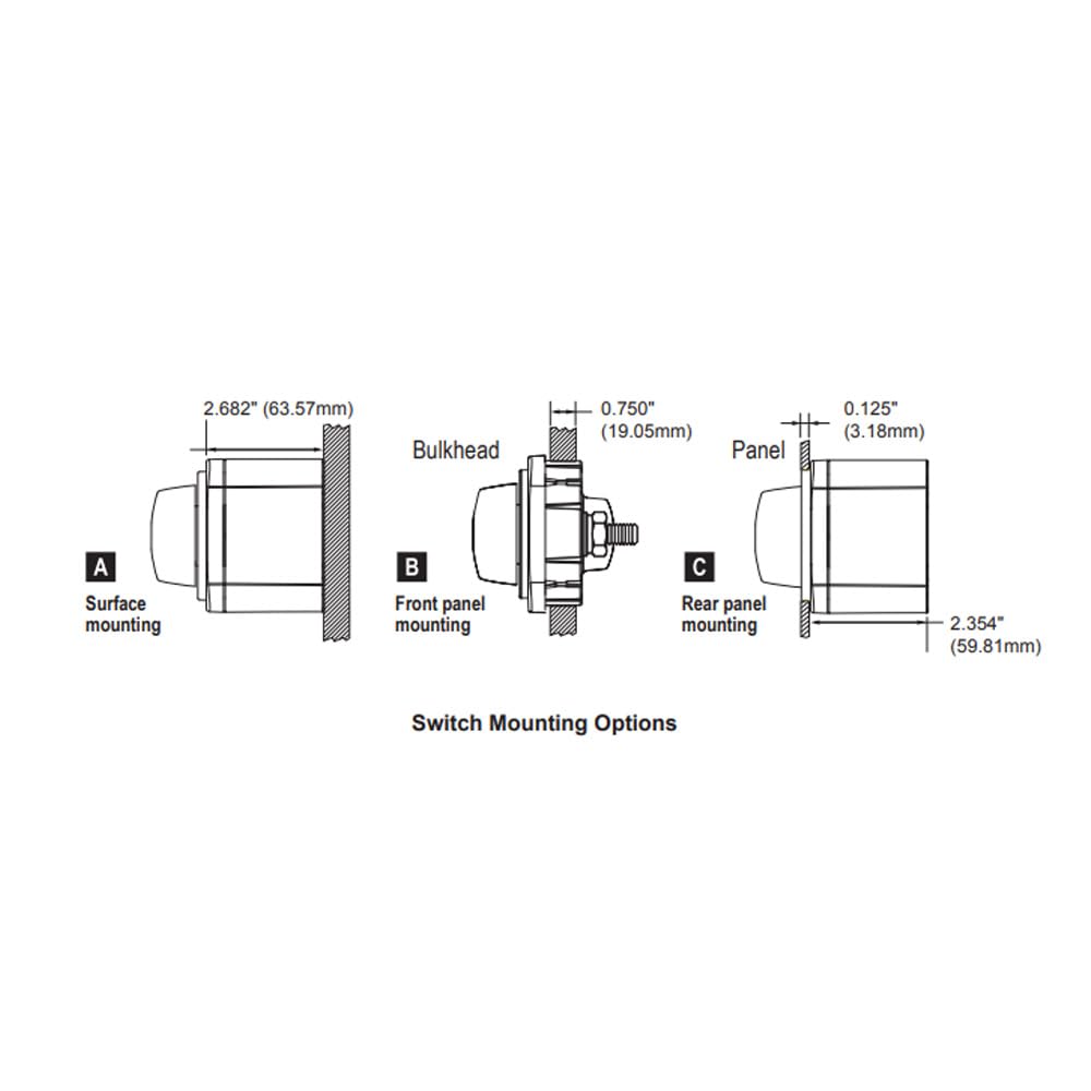 Blue Sea Systems m-Series Mini On-Off Battery Switch with Knob, Black
