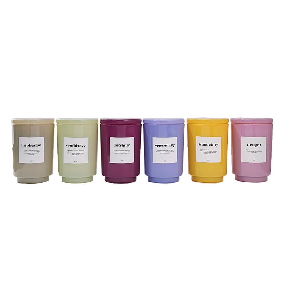 AromaLight 8.5oz with Lid Glass Jar Candle in Pink – Blushing Pink Prosecco Scent, Delight Collection, Perfect Mini Gift