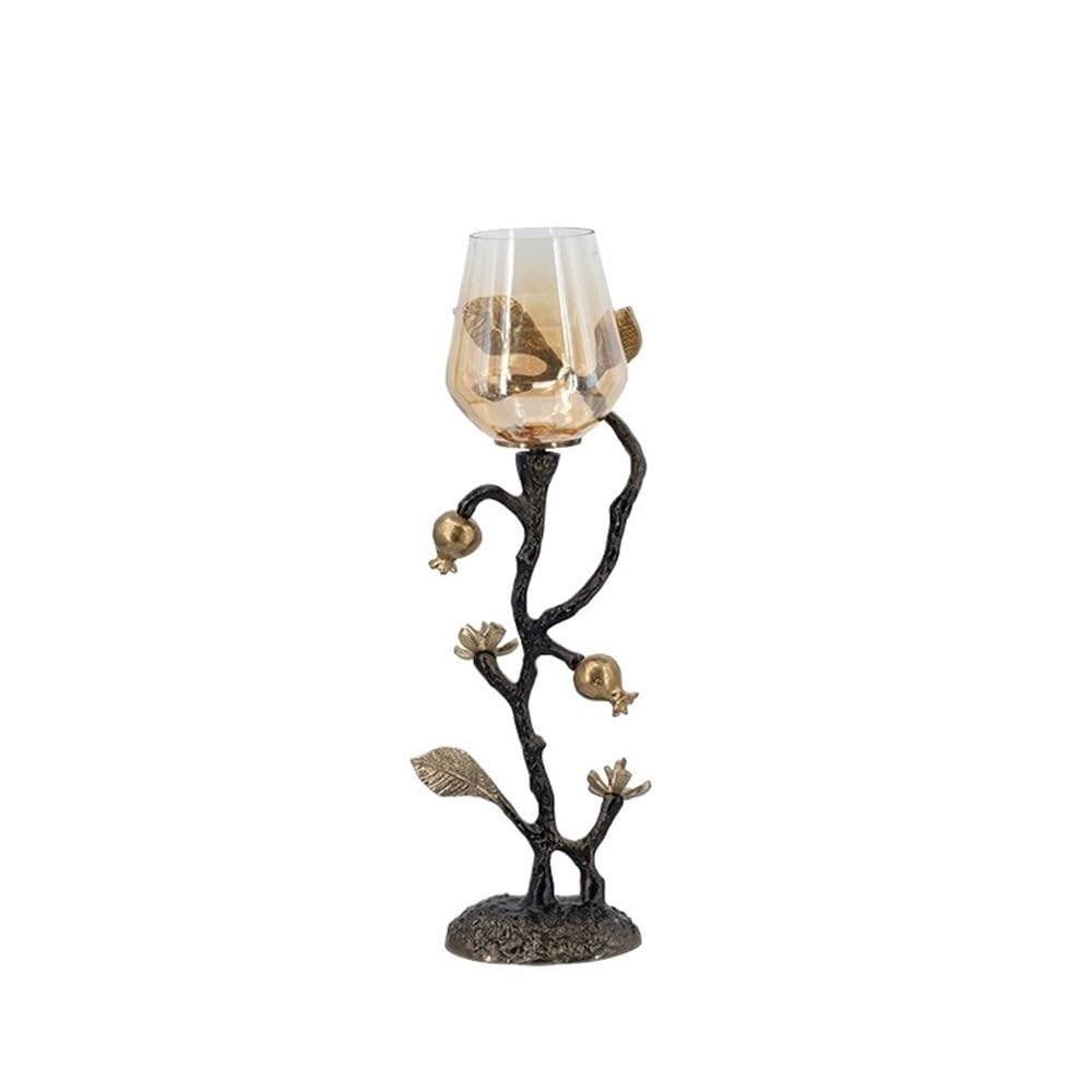cfycfy987 Candelabra Home Creative Candlestick Ornaments Retro Table Decoration Metal Glass Candle Holder Candle Sticks Holder(Large)