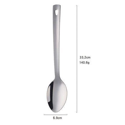 13-Inch Serving Spoons Set of 6, dongbo Stainless Steel Long Handle Buffet Serving Spoons for Catering, Silver