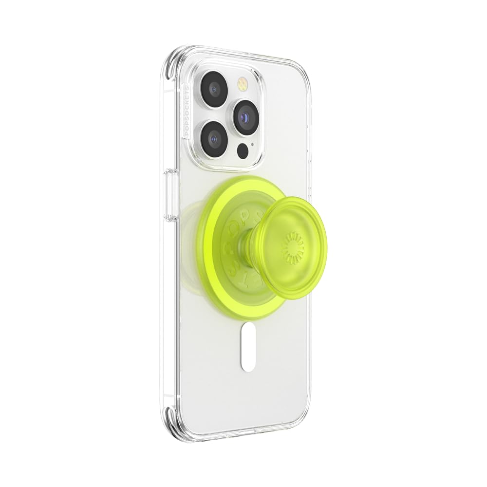 PopSockets Phone Grip for MagSafe with Kickstand, Magnetic Stand, Swappable Top, Secure Hold for iPhone MagSafe Cases, Phone & Tablet Grip - Clear