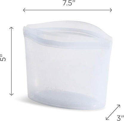 Stasher Premium Silicone Reusable Food Storage Bowl, Clear, Microwave, Sous Vide, Dishwasher, Oven and Freezer Safe, BPA Free, Leak-free, Eco-friendly, 4-Cup Bowl