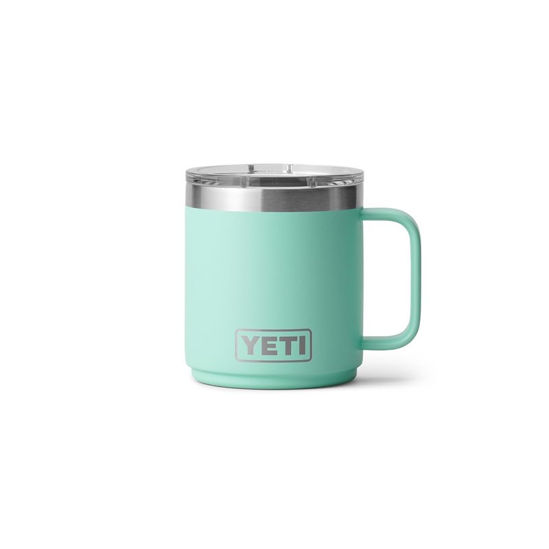 YETI Rambler 10 oz Ceramic Lined Stackable Mug, Vacuum Insulated, Stainless Steel with MagSlider Lid, Seafoam