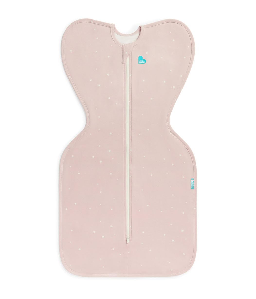 Love to Dream Swaddle UP, Baby Sleep Sack, Self-Soothing Swaddles for Newborns, Snug Fit Helps Calm Startle Reflex, New Born Essentials for Baby, 1.0 TOG, 5-8.5 lbs, Powder Pink Twinkle