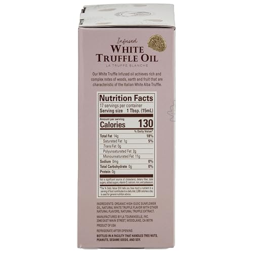 La Tourangelle, White Truffle Cooking Spray, Complex Gourmet Earthy Flavor for Spraying on Pasta, Popcorn, Vegetables, Potatoes, and More, 5 Fl Oz