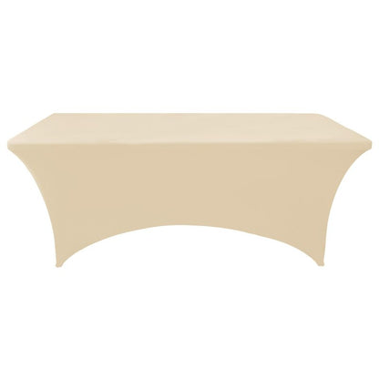 ZarzaaSik 10-Pack 4ft Spandex Table Covers for Rectangular Folding Tables - Wrinkle Resistant Stretch Tight Table Cloths - Fitted Table Protector for Parties, Trade Shows, Banquet, and Wedding