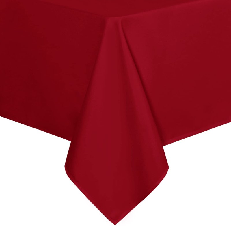 sancua Rectangle Tablecloth - 70 x 120 Inch - Stain and Wrinkle Resistant Washable Polyester Table Cloth, Decorative Fabric Table Cover for Dining Tables, Buffet Parties and Camping, Red